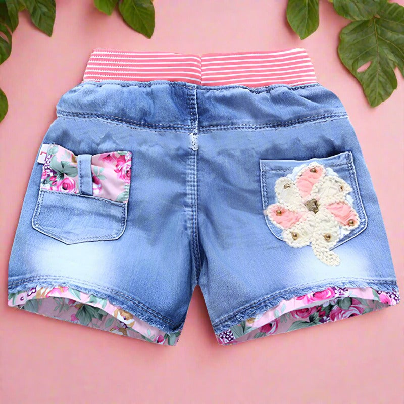 Sand Washed Denim Girls Shorts Girls Baby Outer Wear Thin Section