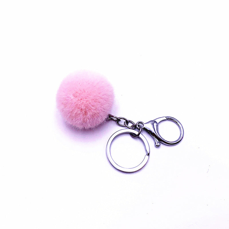 Plush Candy Color Fur Ball Key Chain
