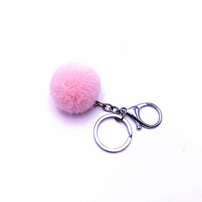 Plush Candy Color Fur Ball Key Chain