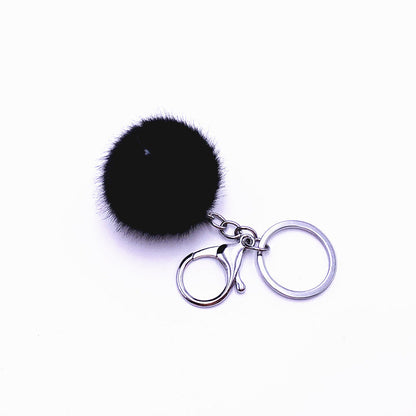 Plush Candy Color Fur Ball Key Chain