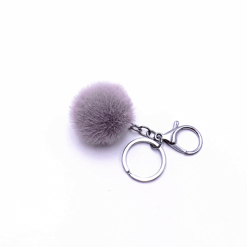 Plush Candy Color Fur Ball Key Chain