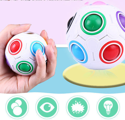 Stress-Relieving Rainbow Ball Puzzle Cube for Kids