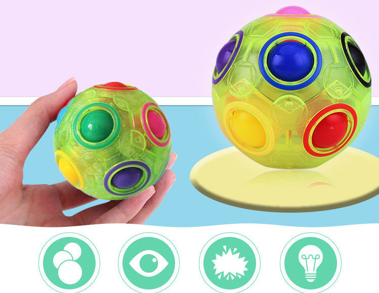 Stress-Relieving Rainbow Ball Puzzle Cube for Kids