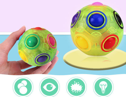 Stress-Relieving Rainbow Ball Puzzle Cube for Kids