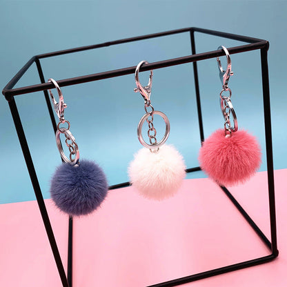 Plush Candy Color Fur Ball Key Chain