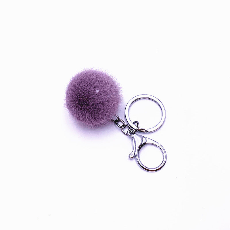 Plush Candy Color Fur Ball Key Chain
