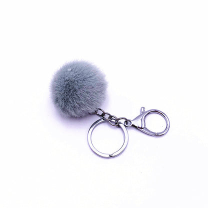 Plush Candy Color Fur Ball Key Chain