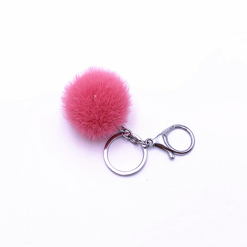 Plush Candy Color Fur Ball Key Chain