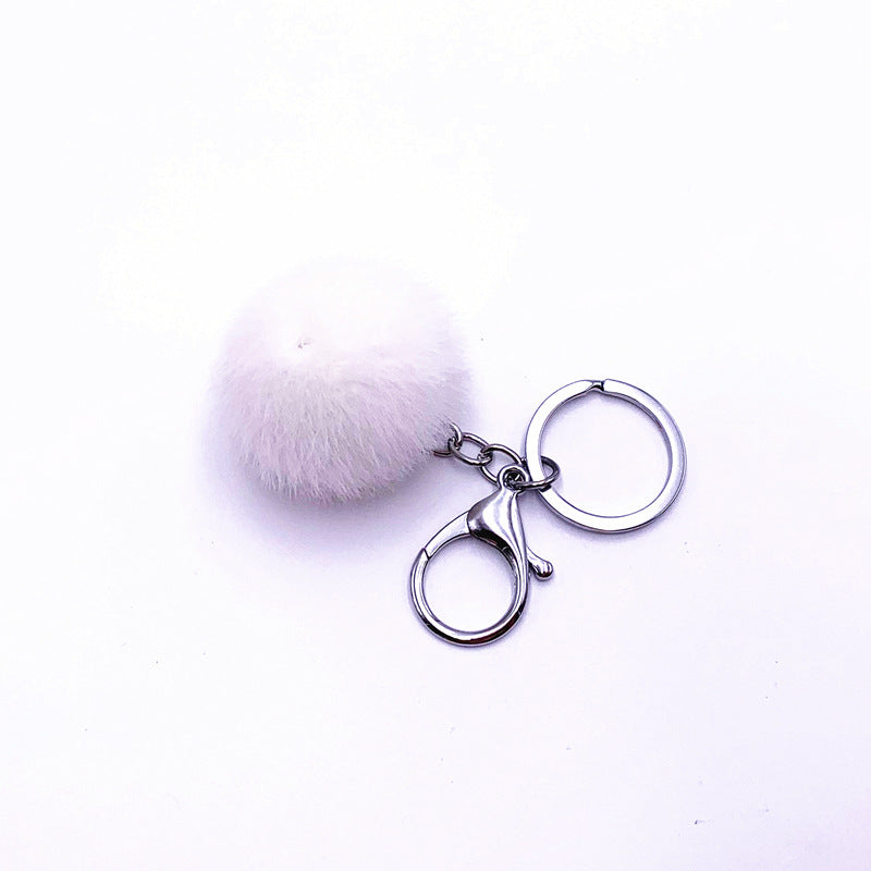 Plush Candy Color Fur Ball Key Chain