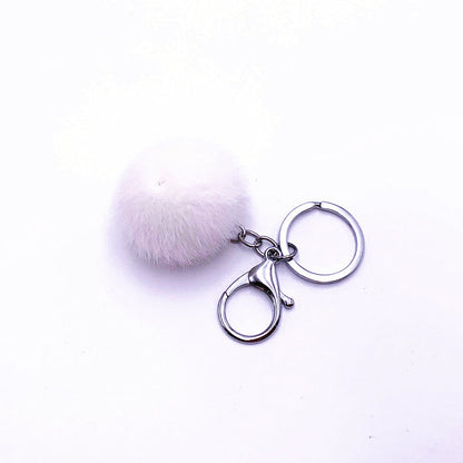 Plush Candy Color Fur Ball Key Chain