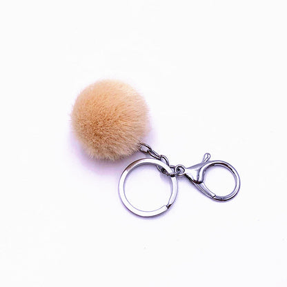Plush Candy Color Fur Ball Key Chain