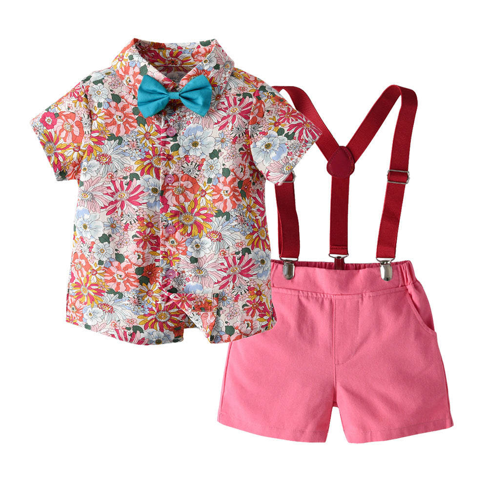 Boys' Cotton Printed Shirts and Pants Sets