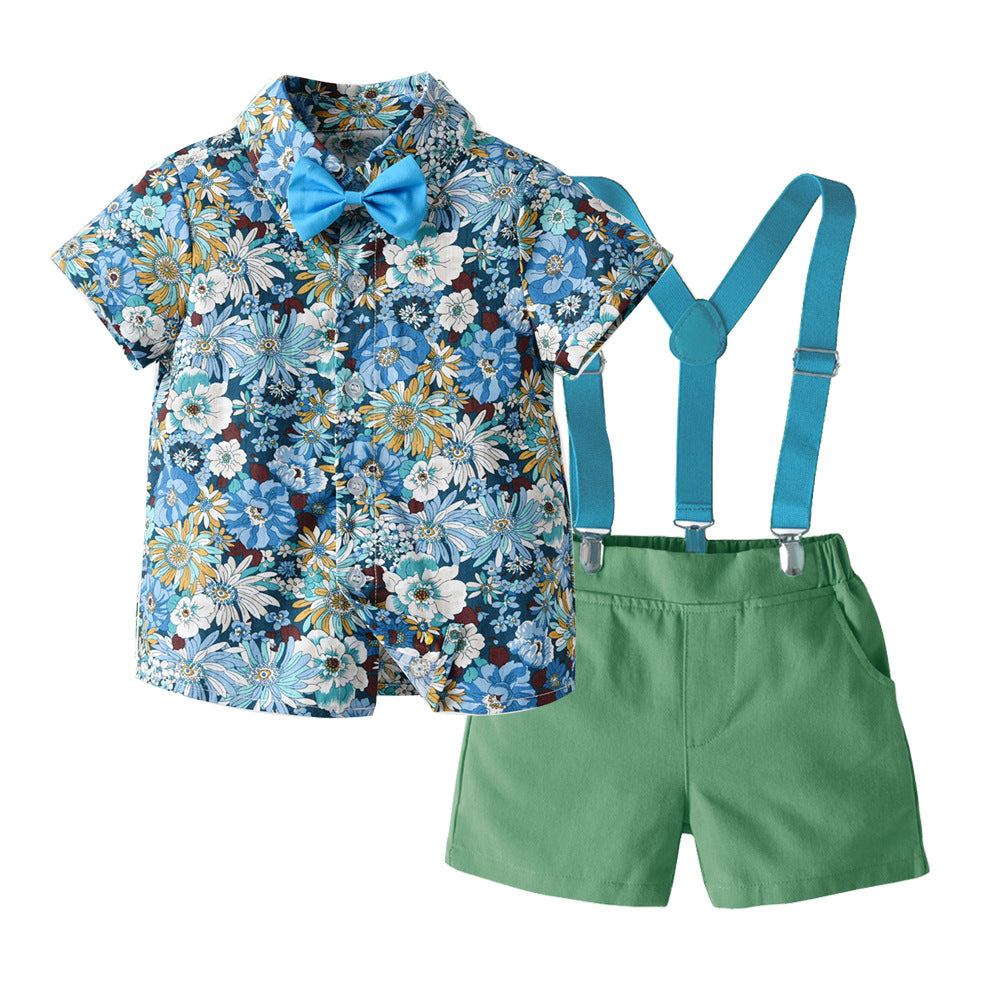 Boys' Cotton Printed Shirts and Pants Sets