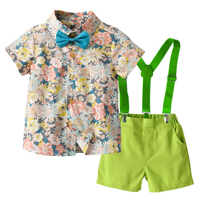 Boys' Cotton Printed Shirts and Pants Sets