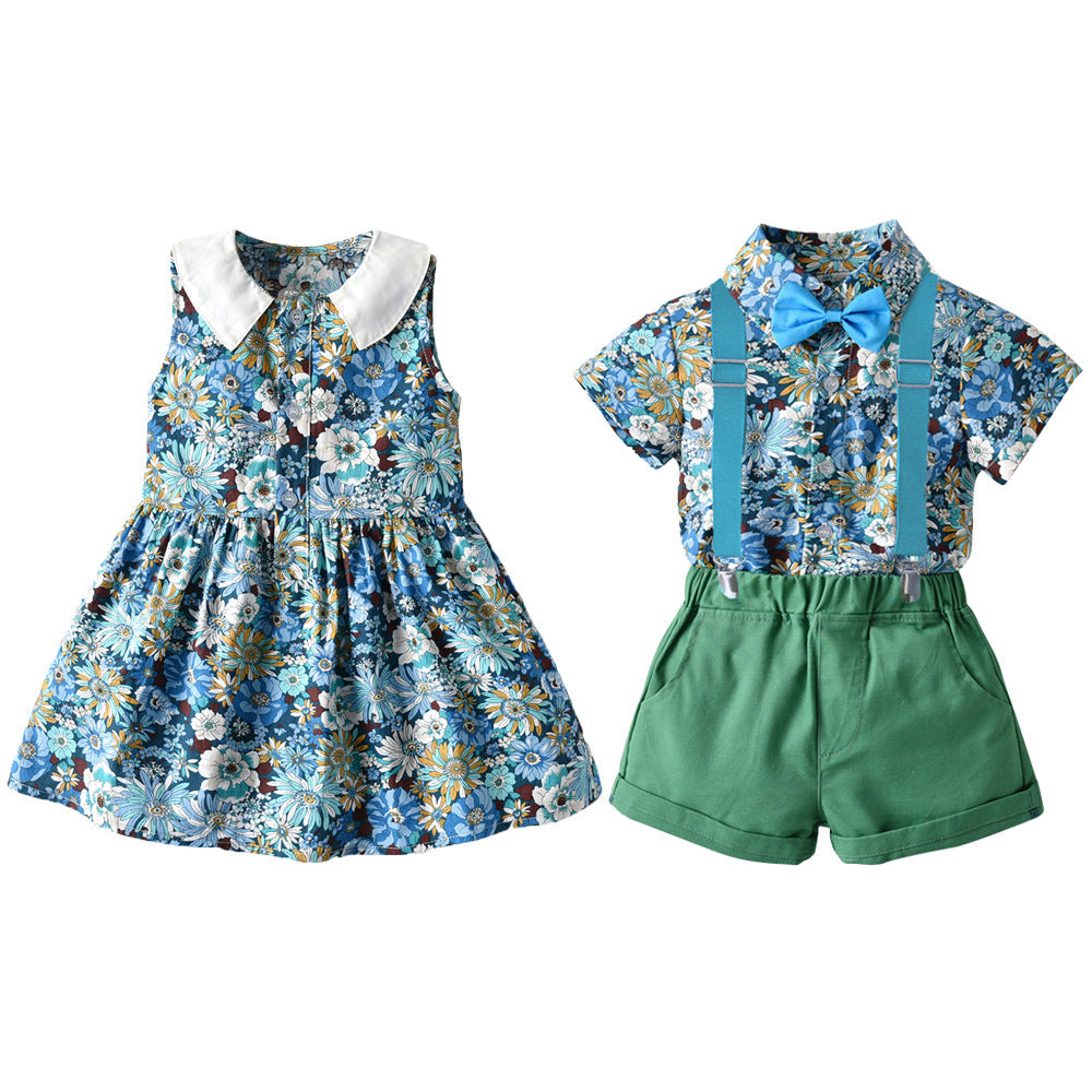 Boys' Cotton Printed Shirts and Pants Sets