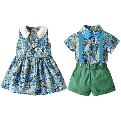 Boys' Cotton Printed Shirts and Pants Sets