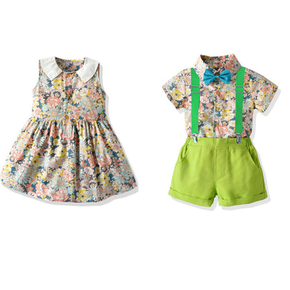 Boys' Cotton Printed Shirts and Pants Sets
