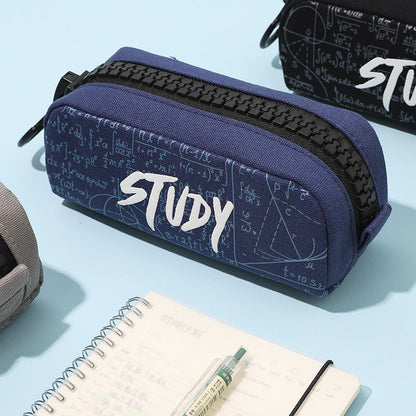 Large Zipper and Large Capacity Canvas Pencil Case
