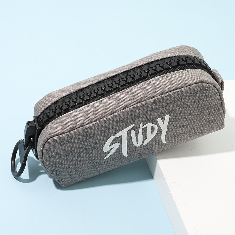 Large Zipper and Large Capacity Canvas Pencil Case