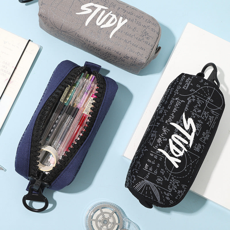 Large Zipper and Large Capacity Canvas Pencil Case