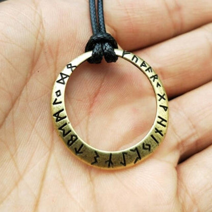Rustic Pendant With The Elder Futhark Runes