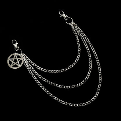 Chain Pentagram Keychains