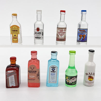 Cute 10pc Mini Resin Liquor Bottles