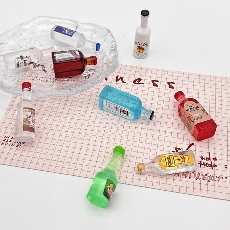 Cute 10pc Mini Resin Liquor Bottles