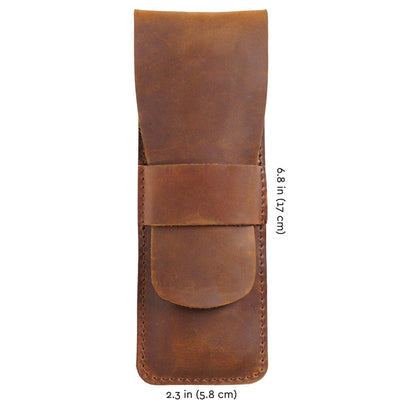 Retro Simple Handmade Genuine Leather Pen Bag