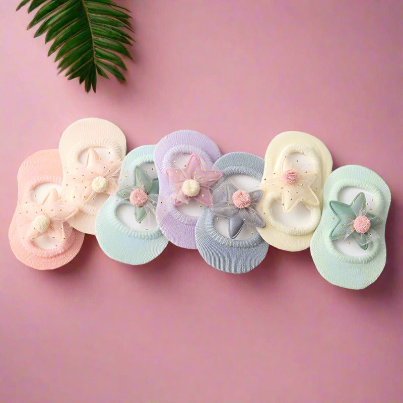 Hollow Flower Dot Glue Non-slip Bow Knot Children Socks