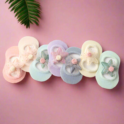 Hollow Flower Dot Glue Non-slip Bow Knot Children Socks