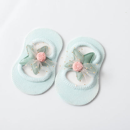 Hollow Flower Dot Glue Non-slip Bow Knot Children Socks