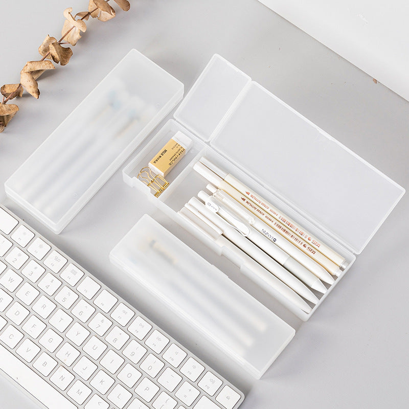 Transparent Matte Storage Pencil Case PP Stationery Box