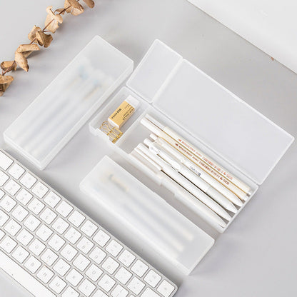 Transparent Matte Storage Pencil Case PP Stationery Box