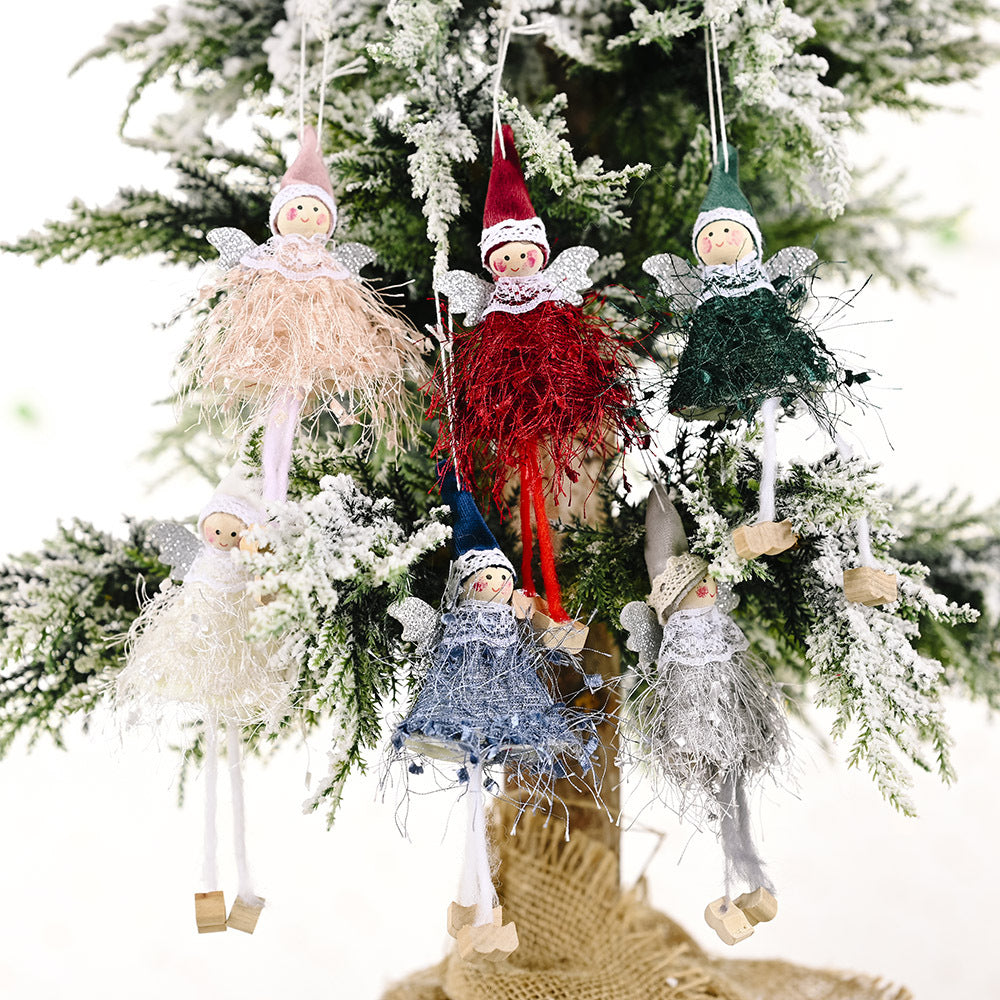 Christmas Decoration Supplies Plush Girl Hanging Leg Pendant
