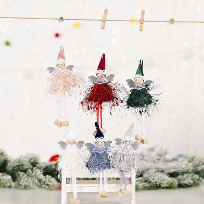 Christmas Decoration Supplies Plush Girl Hanging Leg Pendant