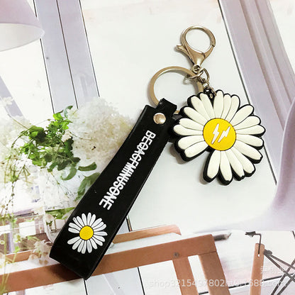 Daisy Creative Sunflower Bag Hanging Silicone Lanyard Keychains