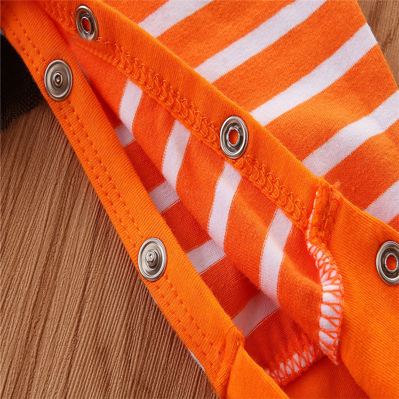 2 Pieces Set Baby Girls Boys Halloween Striped Cartoon Jumpsuits