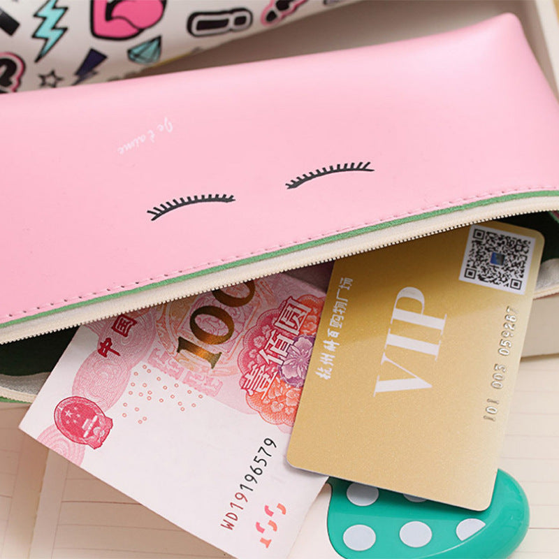 Large Capacity Leather Pencil Case