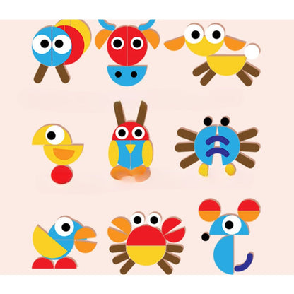 Wholesale Cartoon Animal Building Blocks Puzzle Wooden Puzzle Toys
