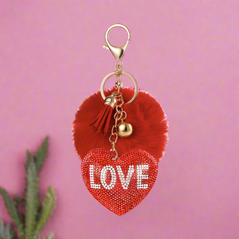 Love Rhinestone Flannel 8cm Wool Ball