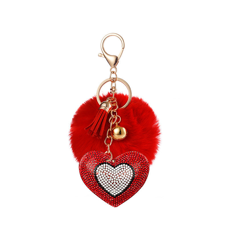 Love Rhinestone Flannel 8cm Wool Ball