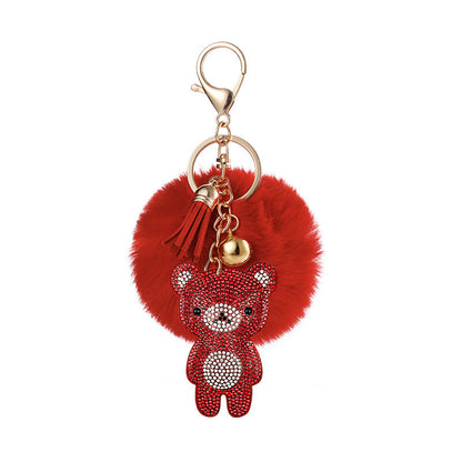 Love Rhinestone Flannel 8cm Wool Ball