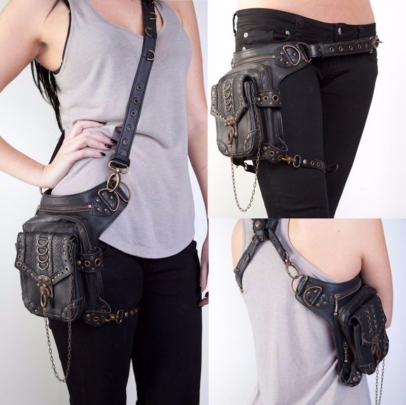 Steampunk Leather Shoulder Bag