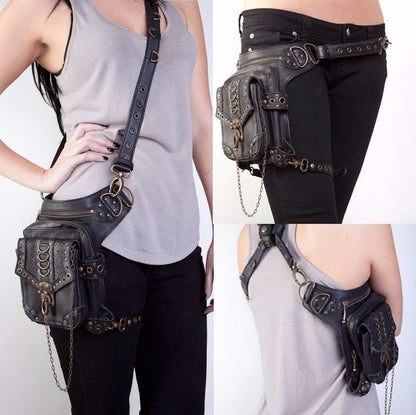 Steampunk Leather Shoulder Bag