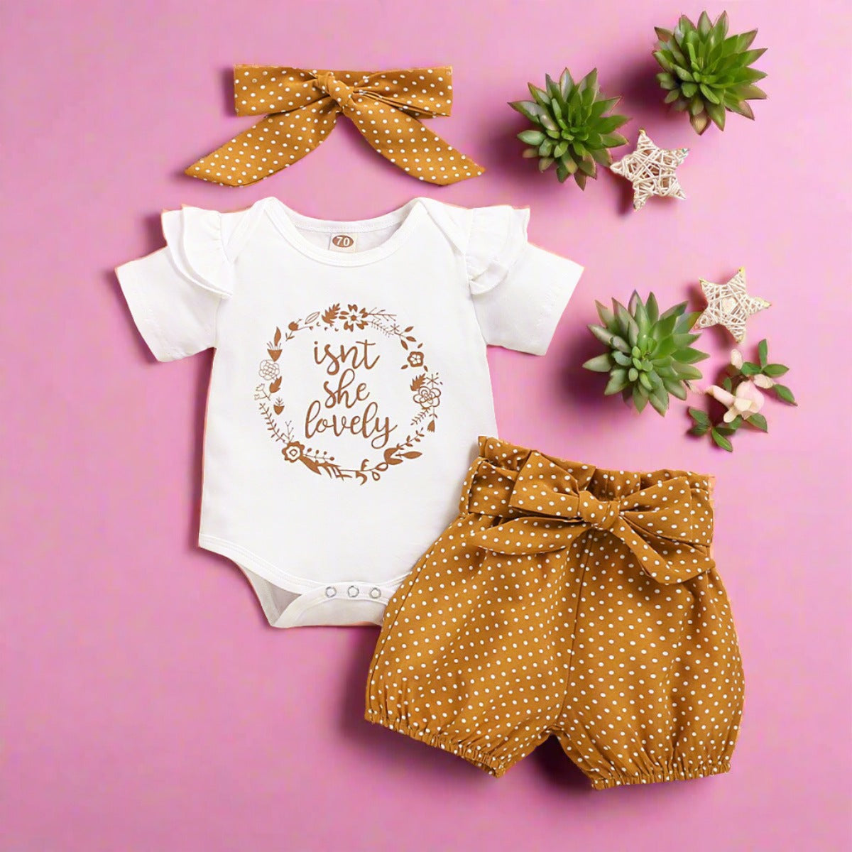 Girls Summer Short Sleeve Suit Cotton Baby Clothes