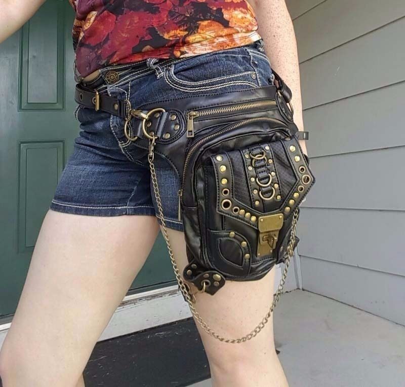 Steampunk Leather Shoulder Bag