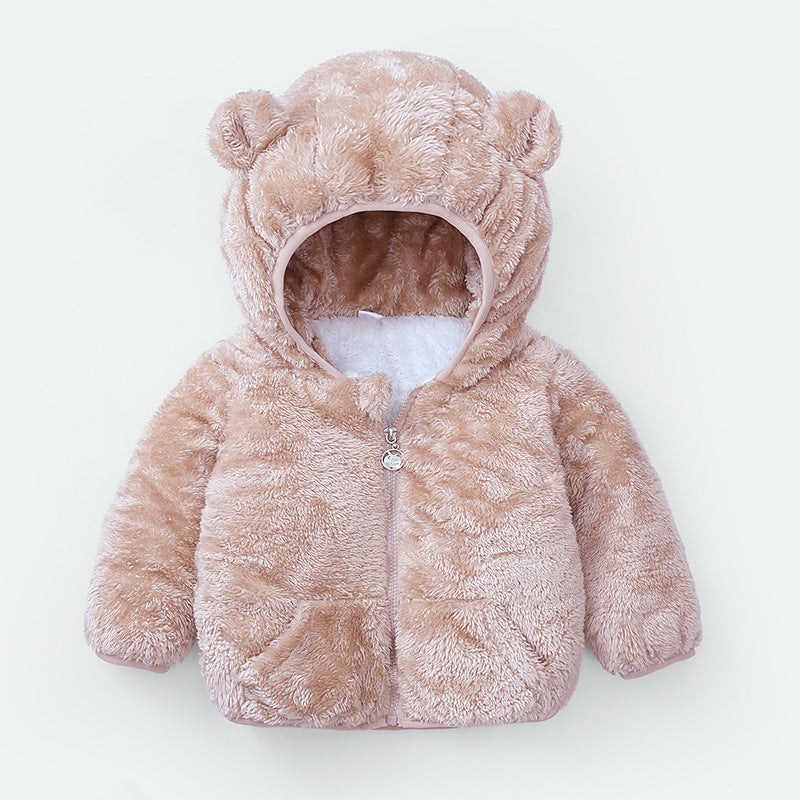 Wholesale Autumn and Winter Coral Plush Thickened Polyester Baby Clothes