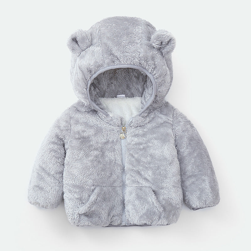 Wholesale Autumn and Winter Coral Plush Thickened Polyester Baby Clothes