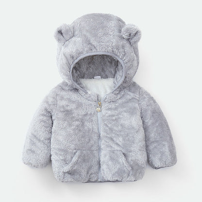 Wholesale Autumn and Winter Coral Plush Thickened Polyester Baby Clothes
